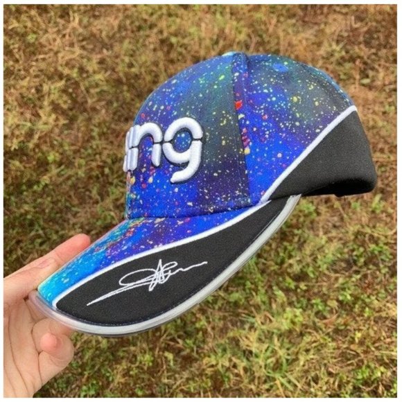 Bang Energy Drink LED Light Up Brim Snapback Cap Rave Galaxy Print Colorful Hat - Picture 4 of 6
